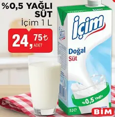 İÇİM %0.5 YAĞLI SÜT 1 L
